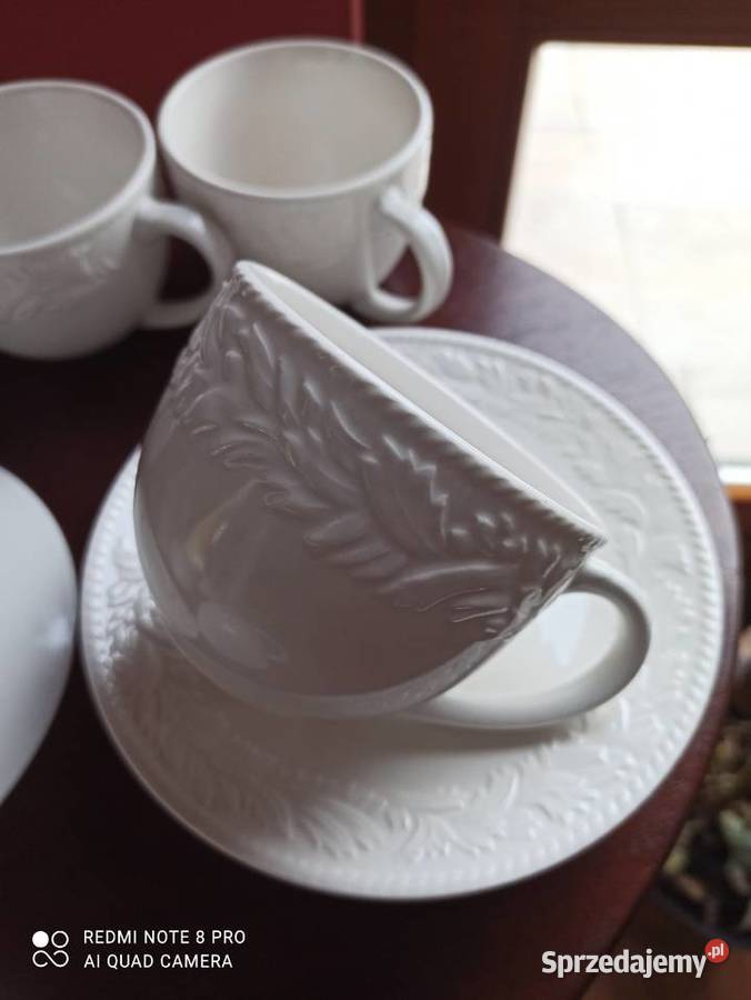 Duża Filiżanka z grubej białej porcelany Z Porcelana i szkło Gdańsk sprzedam