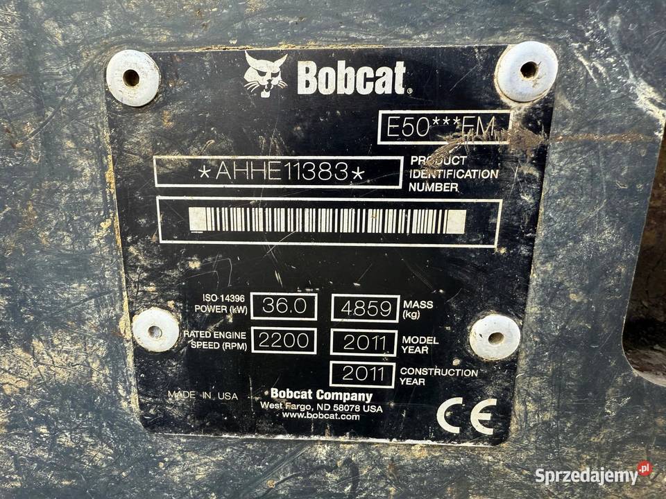 minikoparka BOBCAT E50 kabina waga 5000 gumowe nie Działoszyn sprzedam