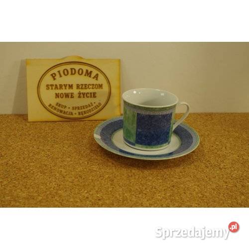 Filiżanka ze spodkiem Blue Green porcelana
