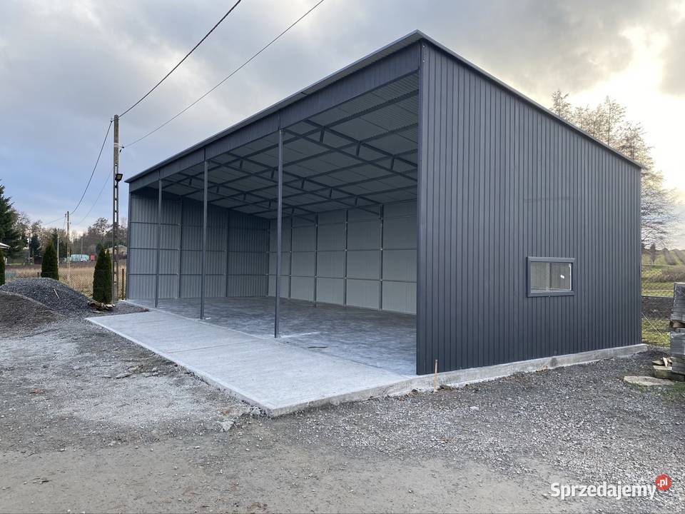 Wiata garażowa 16x6 Antracyt w montaż transport Kraków