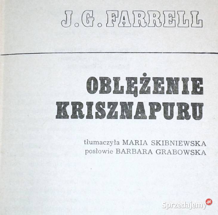Oblężenie Krisznapuru J G Farrell Chełm