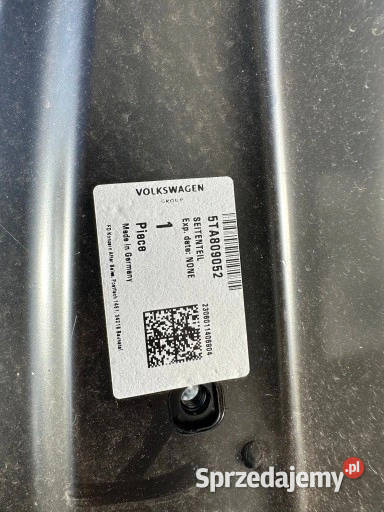 VW TOURAN 2015 5TA809052 BŁOTNIK PRAWY TYŁ Mirsk