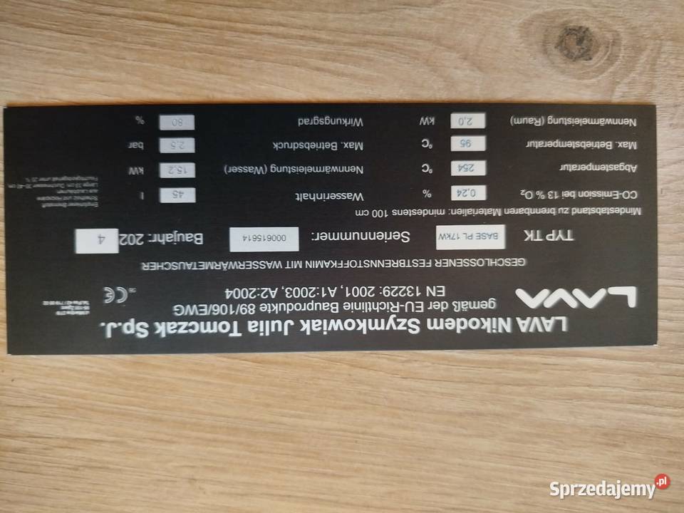 używany kominek z płaszczem wodnym Lava Base 17 Szczebrzeszyn