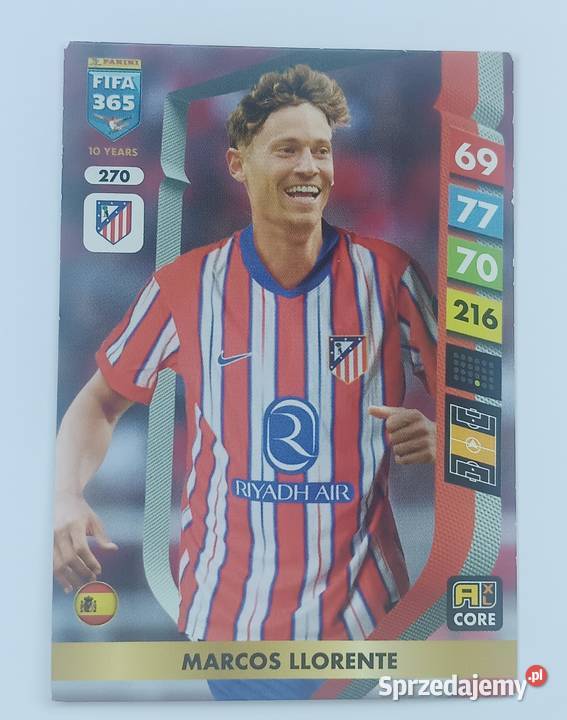 Marcos Llorente 270 karta Fifa 365 Adrenaline XL Pozostałe Zbylitowska Góra