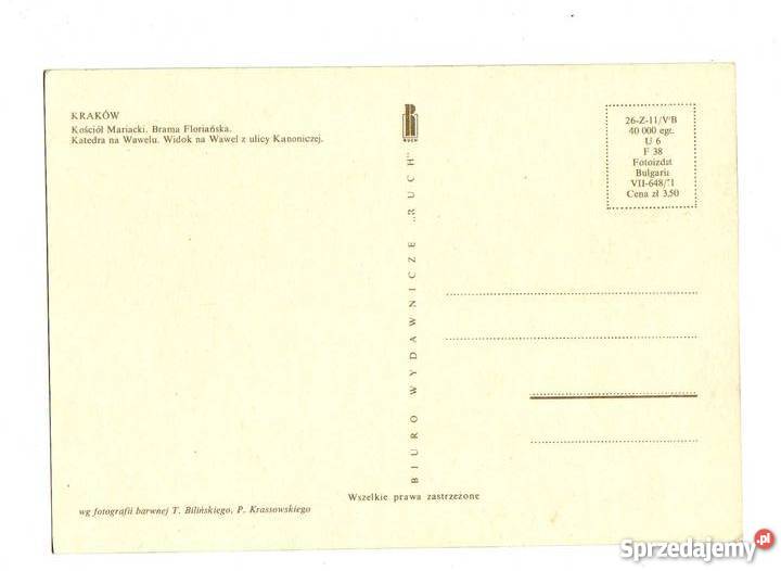 KRAKÓW KOŚCIÓŁ MARIACKI POCZTÓWKA WIELOWIDOKOWA Kolekcje Krynki sprzedam