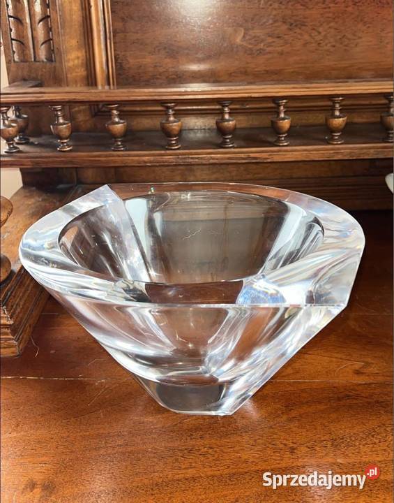 Patera misa Orrefors Marin Cut Art Glass