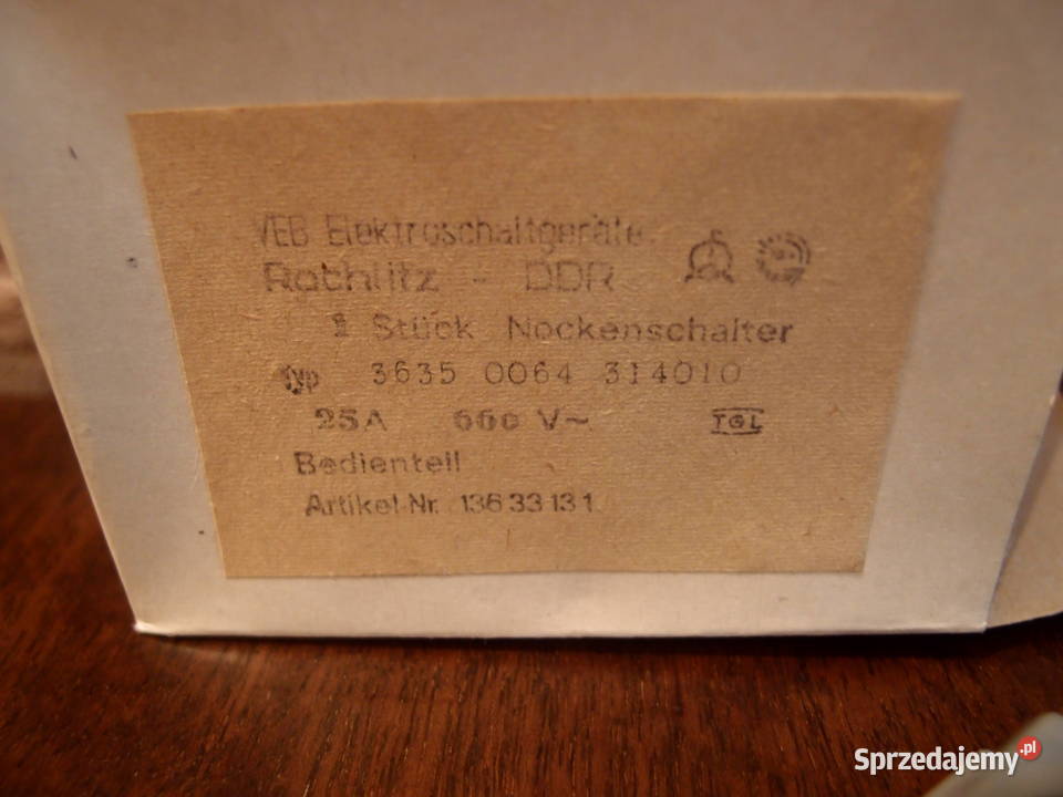 Przełącznik krzywkowy 25A 660V 3tory Produkcja Łódź