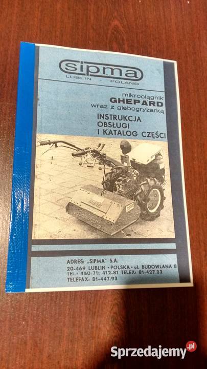 Ghepard Sipma instrukcja obsługi i katalog Stalowa Wola sprzedam