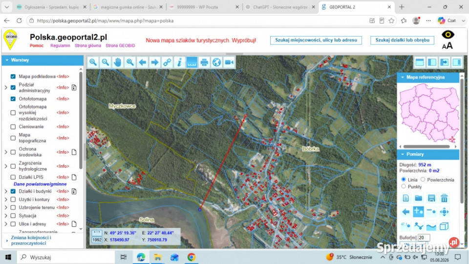 Działka BUDOWLANA 28 arów Bieszczady Bóbrka k 2847m2 Solina