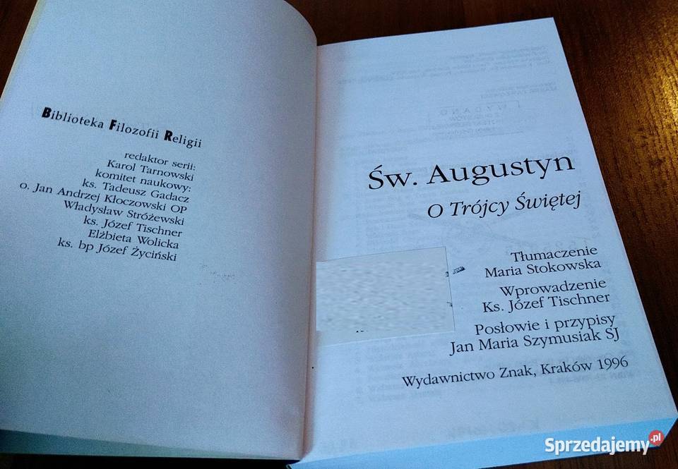 O Trójcy Świętej Św Augustyn tł Maria Stokowska Rok wydania 1996 Gdańsk