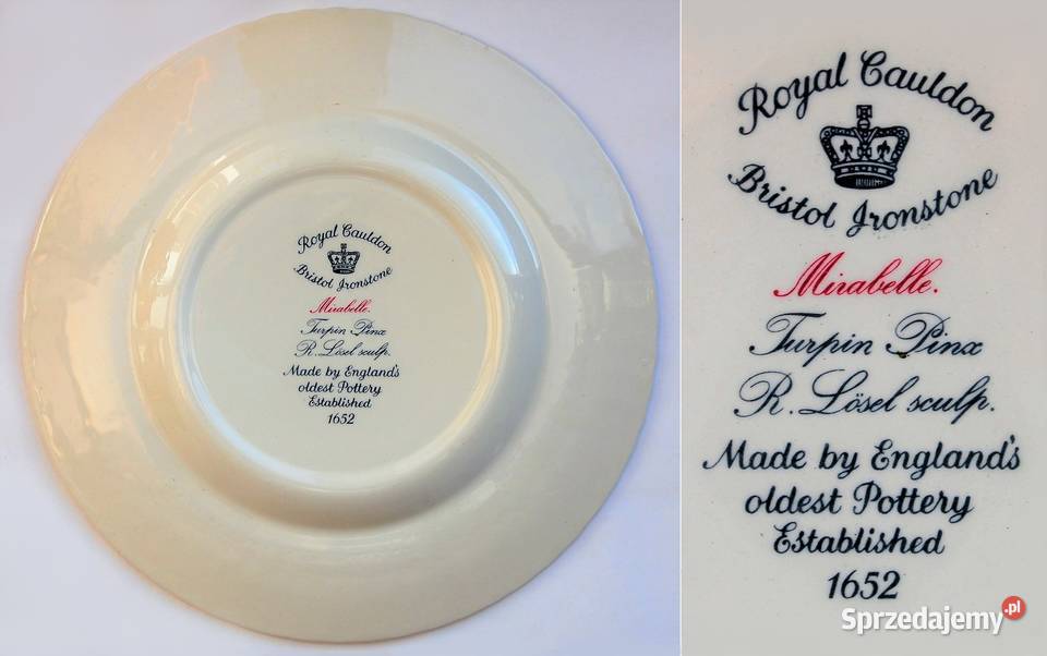 Talerze botaniczne vintage Royal Cauldon Anglia