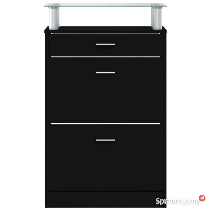 Szafka na buty czarna 63x24x104 materiał Warszawa