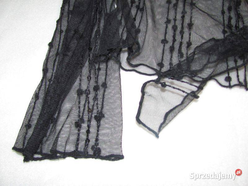 top siateczka z cekinami długi rękaw wiązana z czarny Zamość