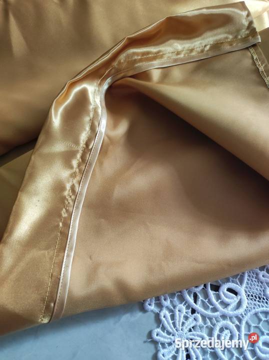 złote metaliczne zasłony story kotary Kielce