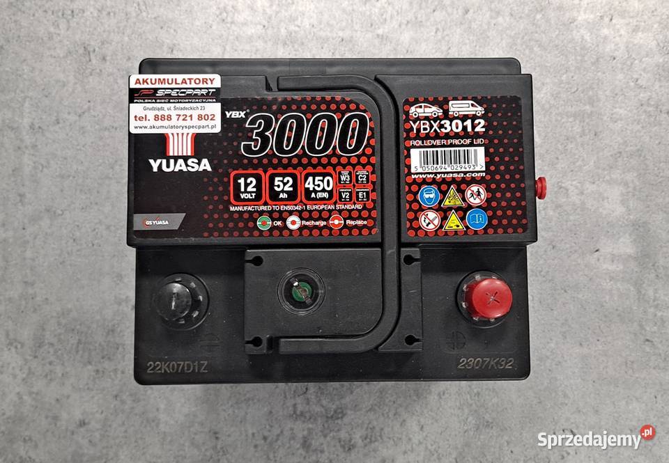 Akumulator Yuasa 52Ah 450A Grudziądz Śniadeckich