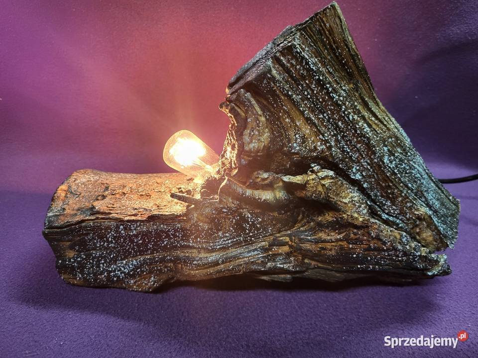 Lampka hand made z drewna unikatowa dekoracja małopolskie Zakliczyn