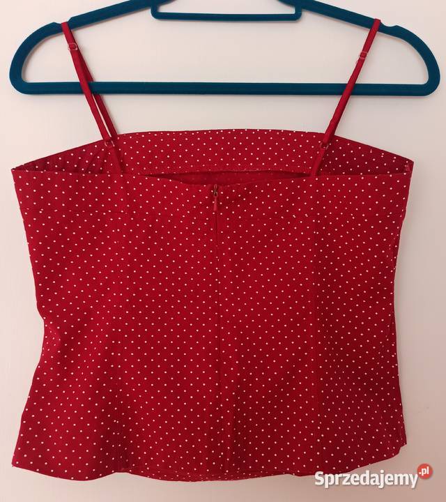 Top czerwony w białe kropki rozmiar ML Na ramiączkach Moda i Styl Radzyń Podlaski