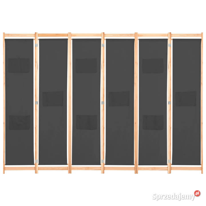 Parawan 6panelowy szary 240 x 170 x 4 tkanina Warszawa