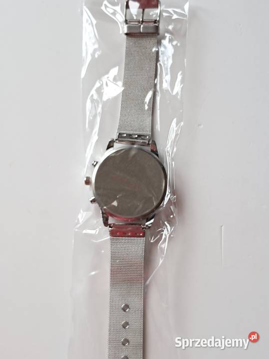 Stalowy zegarek na rękę z bransoletą nowy na Kraków sprzedam