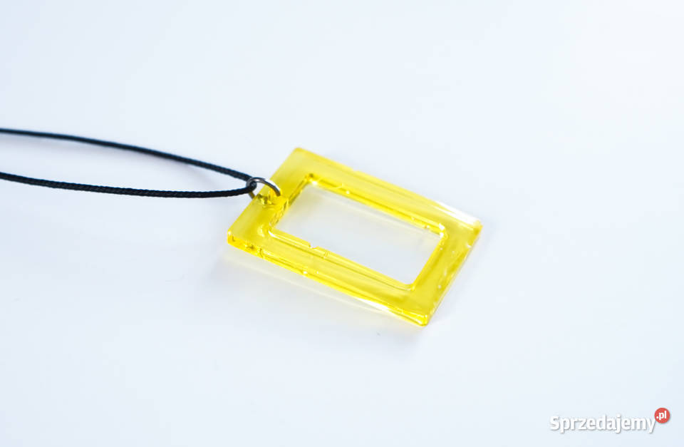 Żółty wisiorek z żywicy prostokąt 35x25 Warszawa