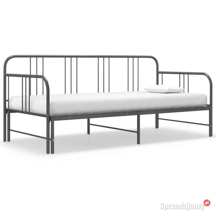 Sofa z wysuwaną ramą łóżka szara metalowa 90x200 mazowieckie
