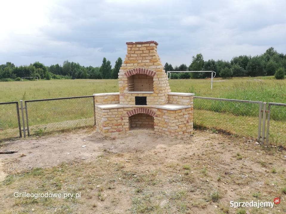 Grill murowany z kamienia wędzarnia piec Grillowanie Żarnów