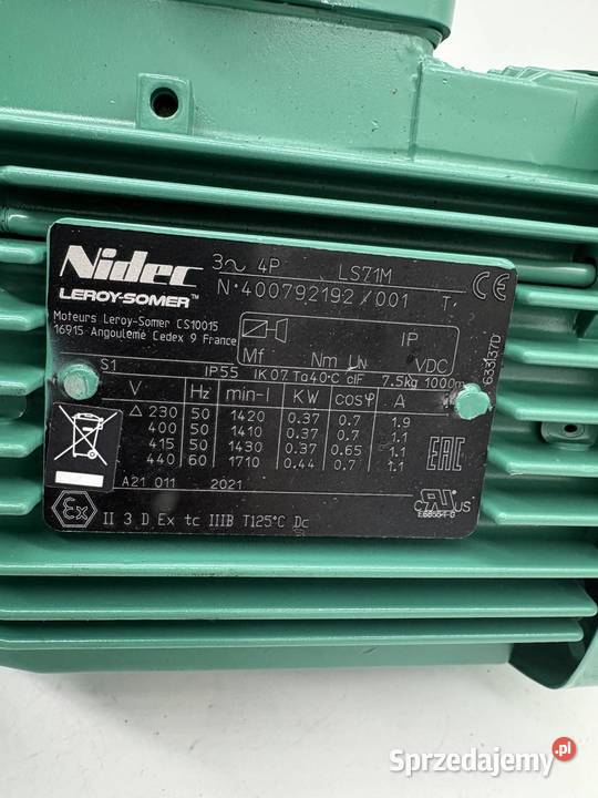 Nidec LeroySomer LS71M 370W 19A Motor MB3101 mazowieckie Warszawa