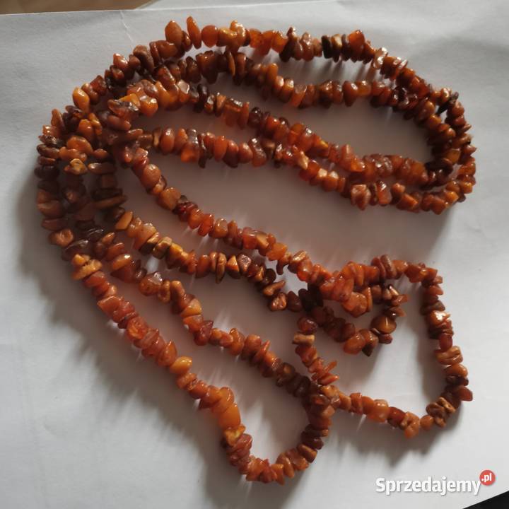 Naszyjnik bursztynowy bursztyn koniak