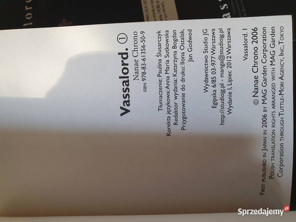 Vassalord Nanae Chrono zestaw 7 tomów 2006 Gdynia sprzedam