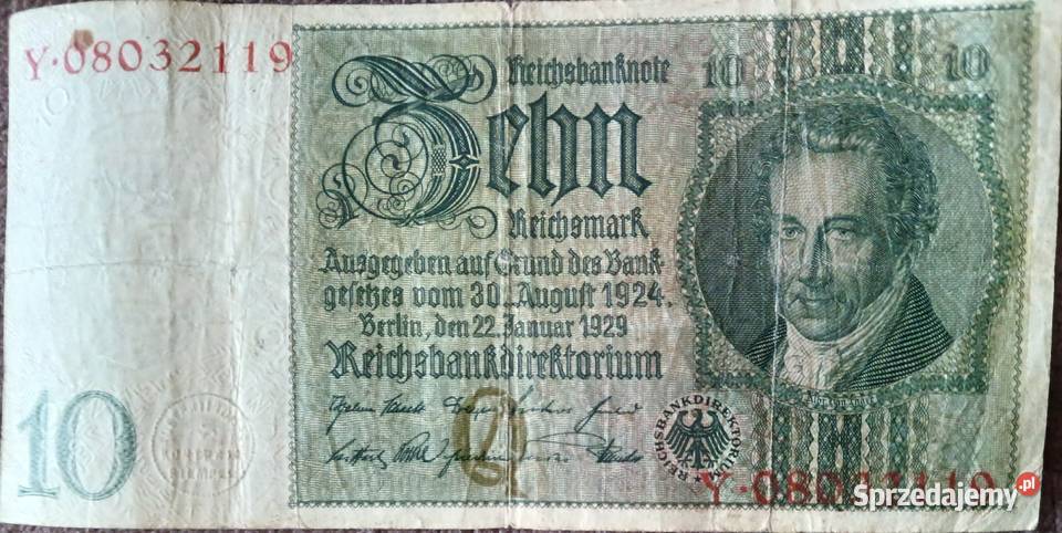 10 Marek Niemcy 1929 r Seria Y Konin