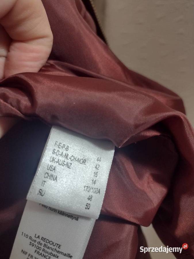 42XL Francuska skórzana kurtka ramoneska NOWA czerwony sprzedam