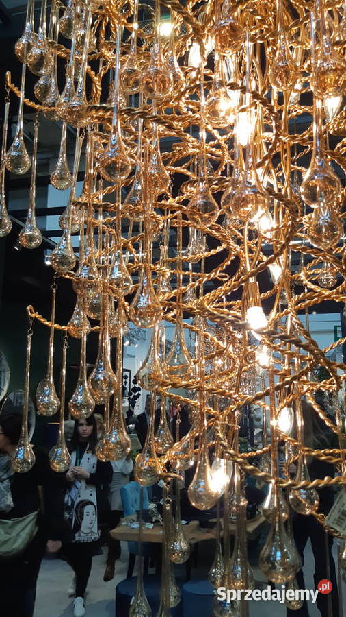 Luksusowy Żyrandol szkło z metaloplastyką HIT