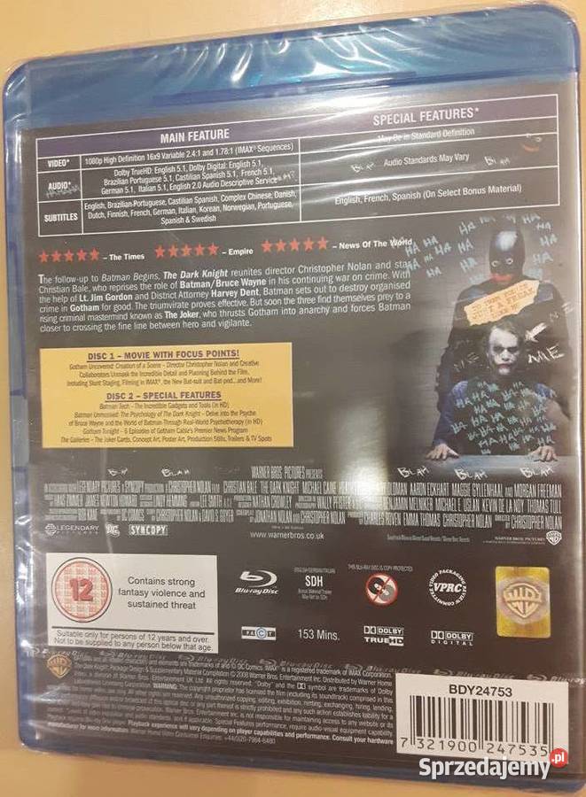 The Dark Knight Mroczny rycerz 2 x BluRay Blu-ray Lutomiersk