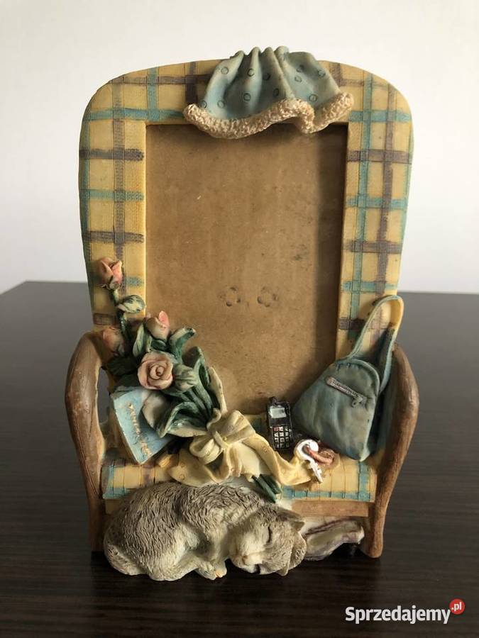 stara ceramiczna ramka na zdjęcia Krosno