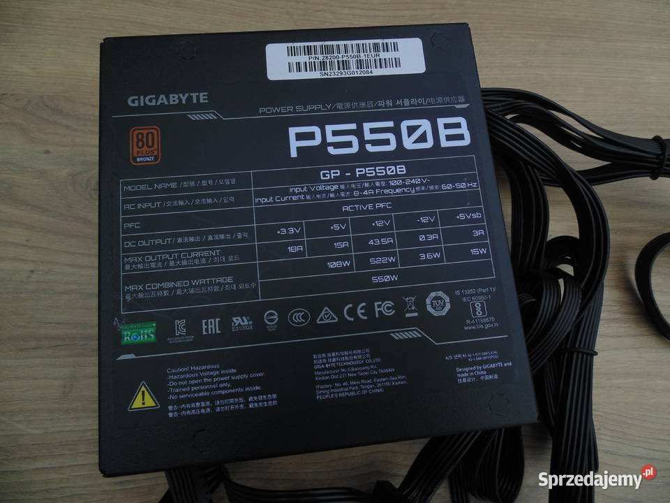 Zasilacz komputerowy Gigabyte P550B 550W 80 Plus 550W Warszawa