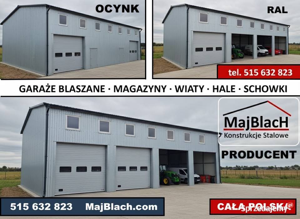 Garaż Blaszany ZŁOTY DĄB Drewnopodobny Hala Głubczyce