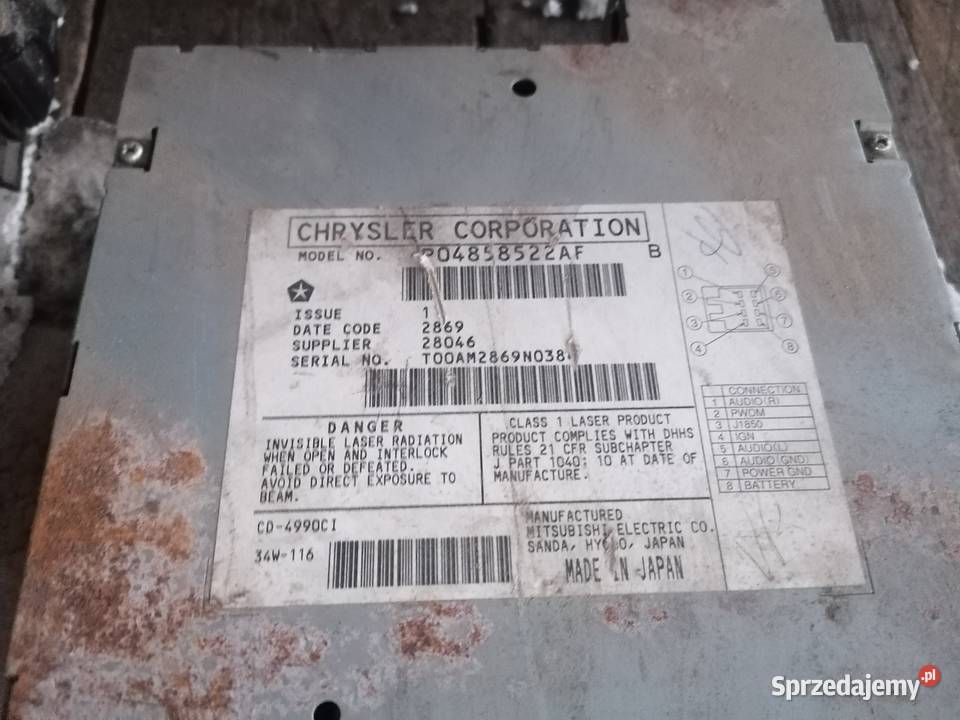Zmieniarka Płyt CD Chrysler 300M Wisznice