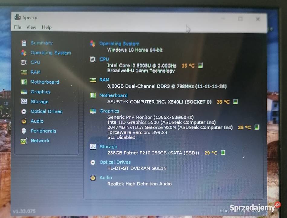 Laptop Asus F540L Łódź sprzedam