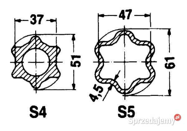 Rura profilowana gwiazda S4 zew 51x37 mm L08 m Kamionna