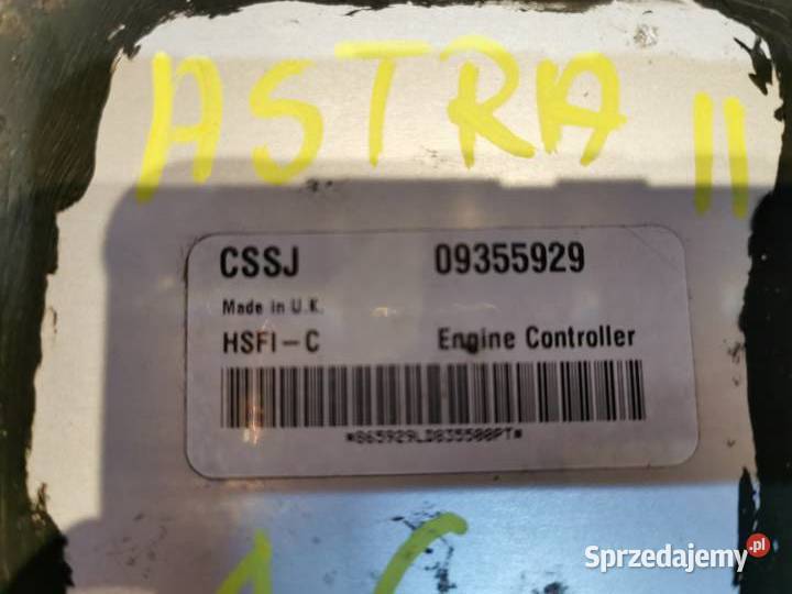 KOMPUTER STEROWNIK OPEL ASTA II 16 16V 09355929 Margonin