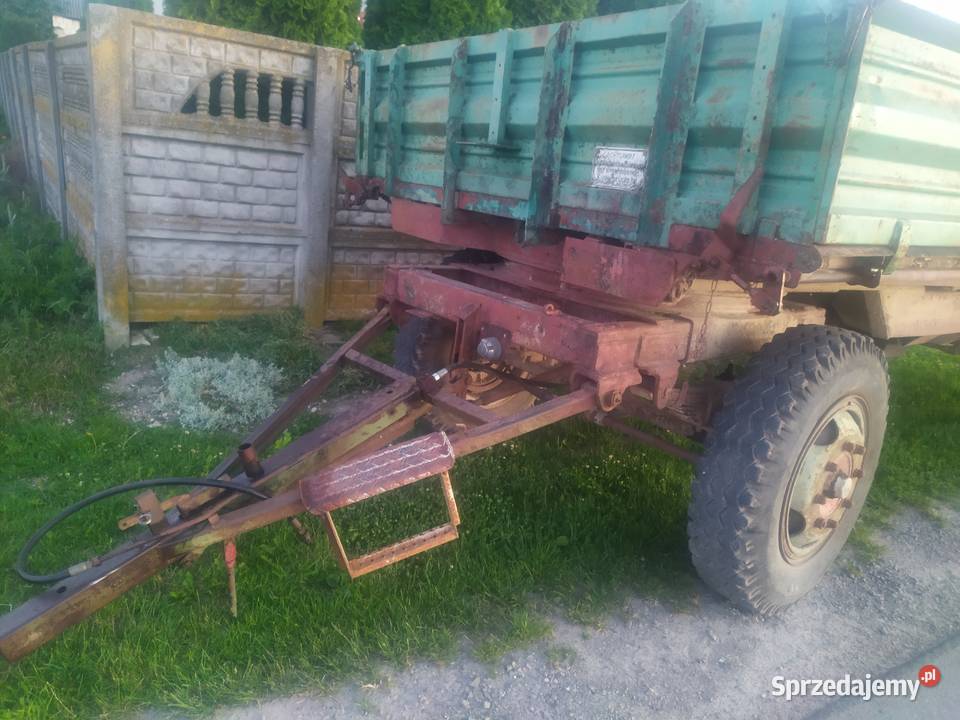 Przyczepa rolnicza wywrotka 3 strony nieuszkodzony Pniówek
