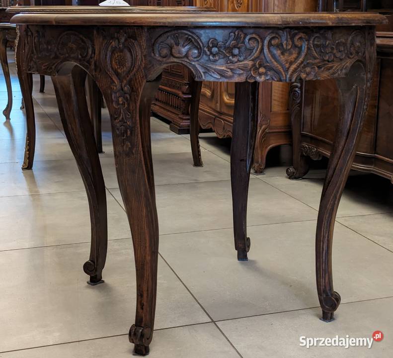 Wspaniały okrągły stolik ludwikowski dąbsklep Dąbrowa Górnicza