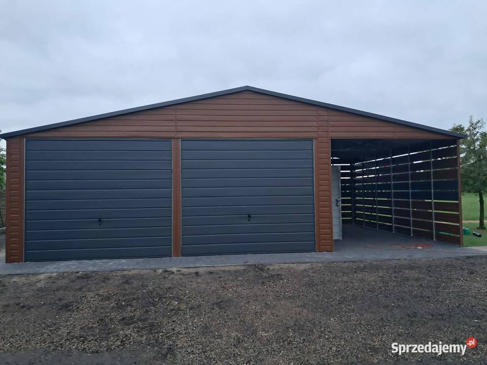Garaż blaszany wiata 65x63x6 panele obustronne