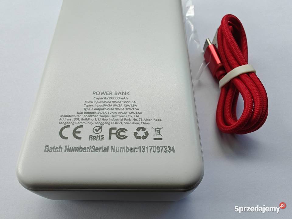 Powerbank 225W AMAGE 20000mAh kabel usbc NOWY mazowieckie Warszawa