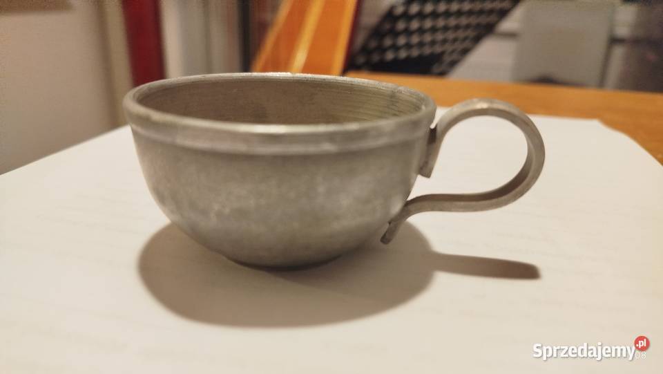 Zestaw 4 kubków do kawy i espresso z cyny pomorskie sprzedam