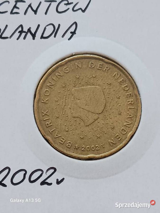 20 Eurocentów Holandia 2002 r wielkopolskie Konin sprzedam