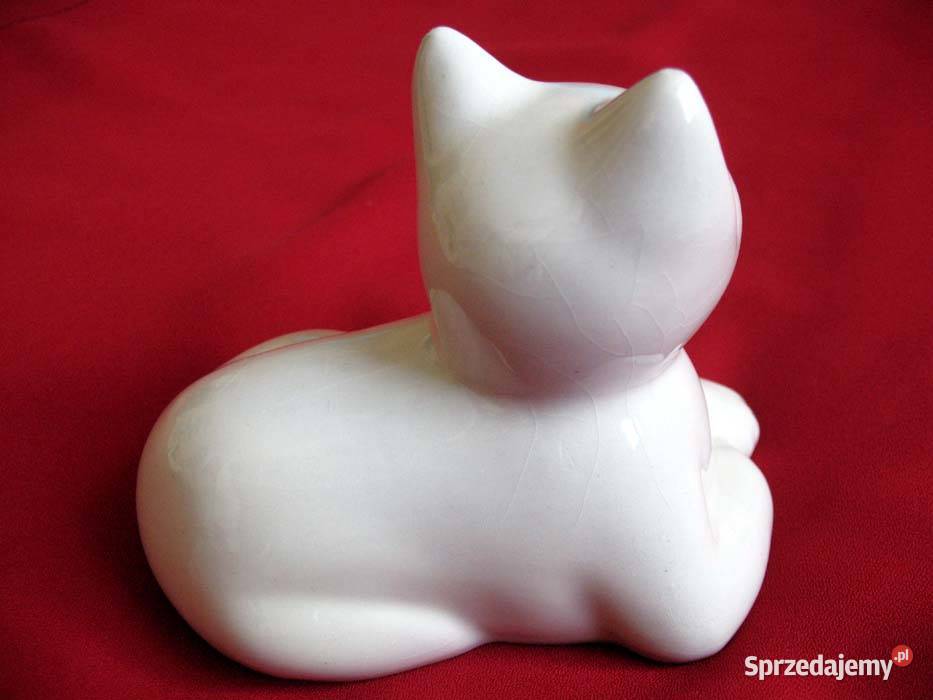 Kot kotek leży figurka stara porcelana 10 x 12 x Siedlce