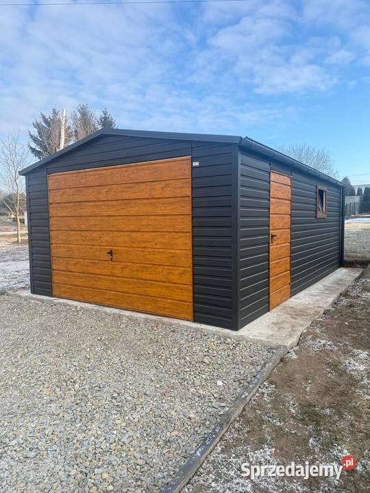 Garaż Blaszany 4x7 czarny złoty dąb profil 28m2 Sprzedaż Piła
