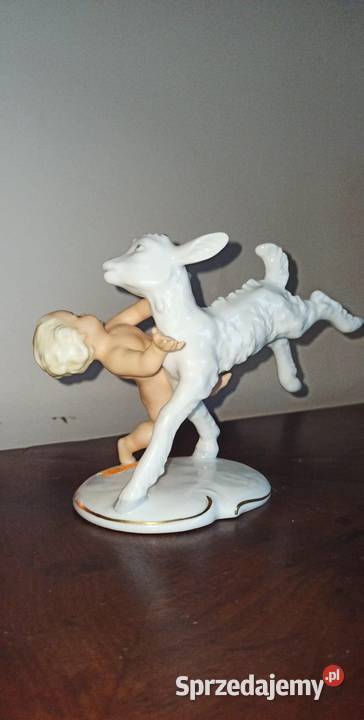 Figurka chłopca z koziołkiem Schaubach Turyngia Gdańsk sprzedam