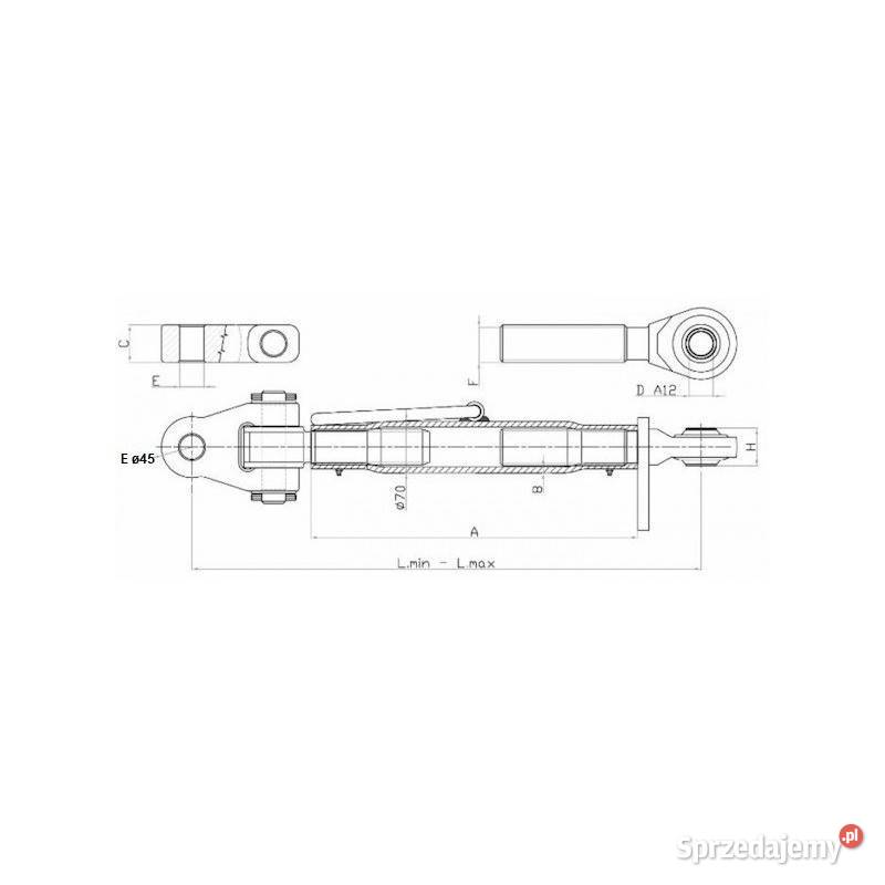 Łącznik górny centralny kat 34 635845 gwint małopolskie Kamionna